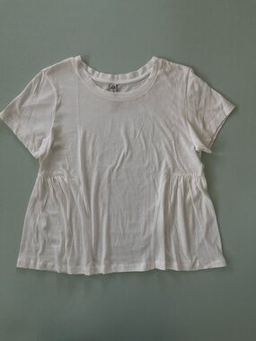 American Rag Cream Short Sleeve Peplum Top